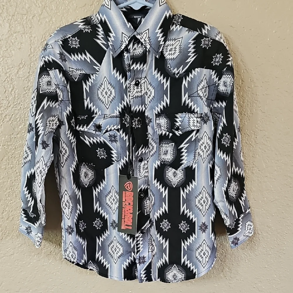 NWT Boys Western Snap Shirt